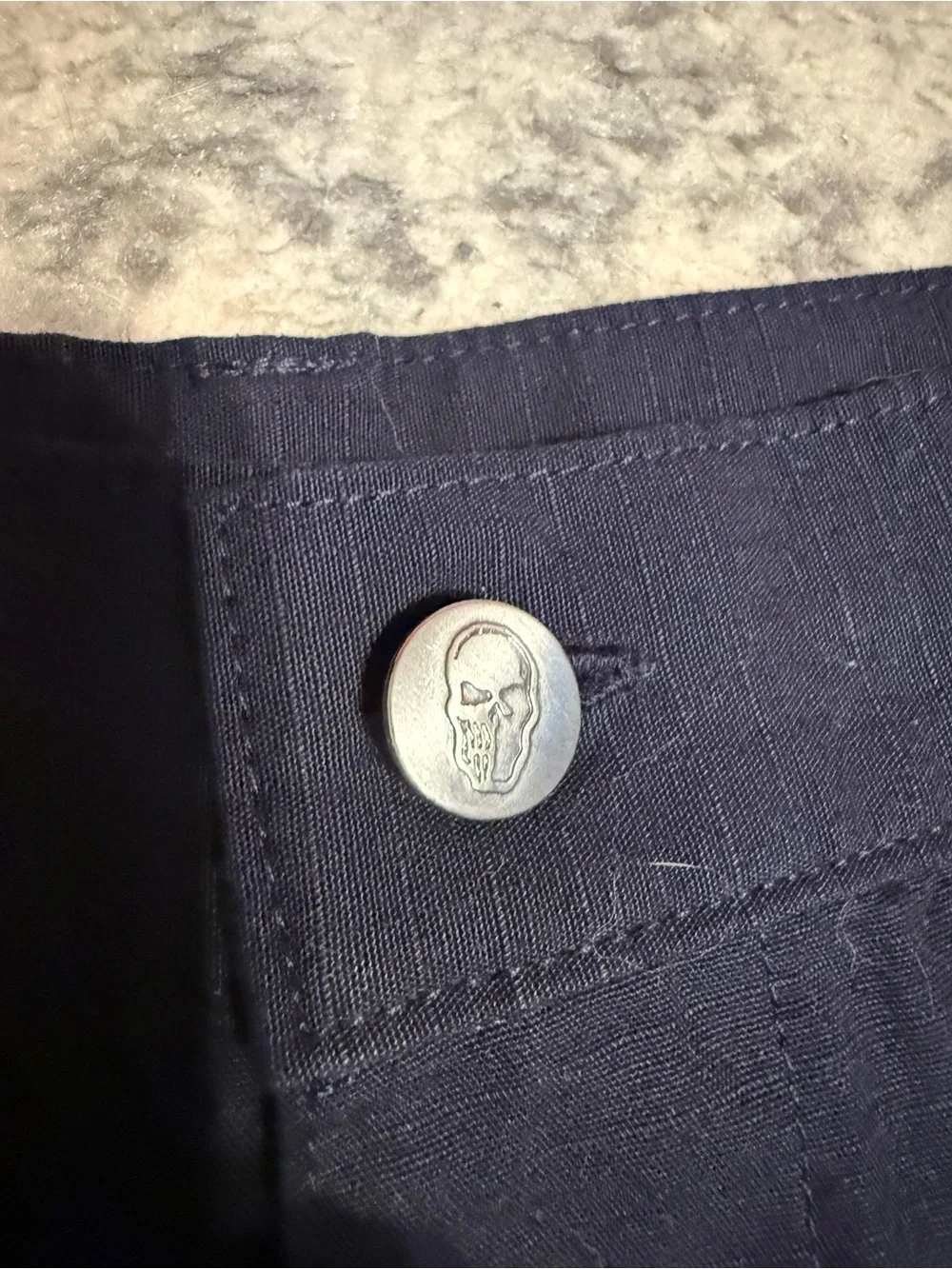 Warren Lotas Black Skull Utility Shorts Rare WL Button Men’s 30 Fits 32–34